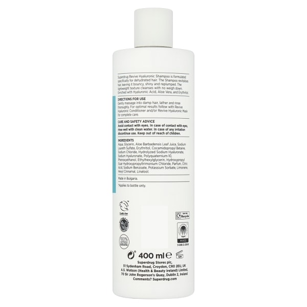 Superdrug Revive Hyaluronic Shampoo 400ml
