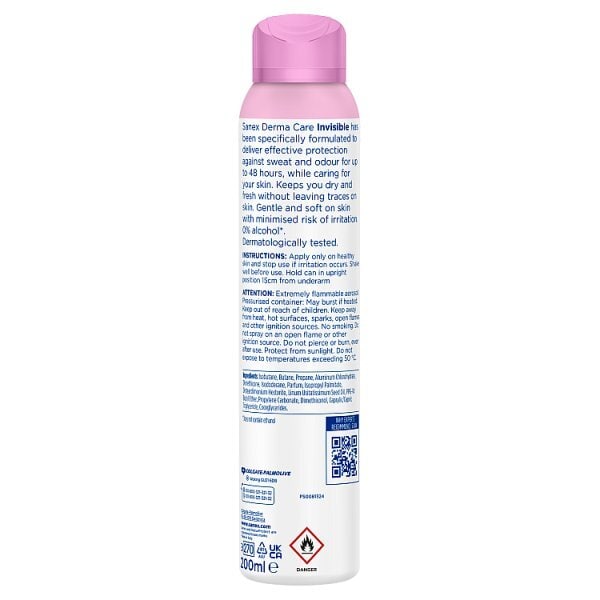Sanex Derma Care Invisible Dry 48Hr Antiperspirant 200Ml