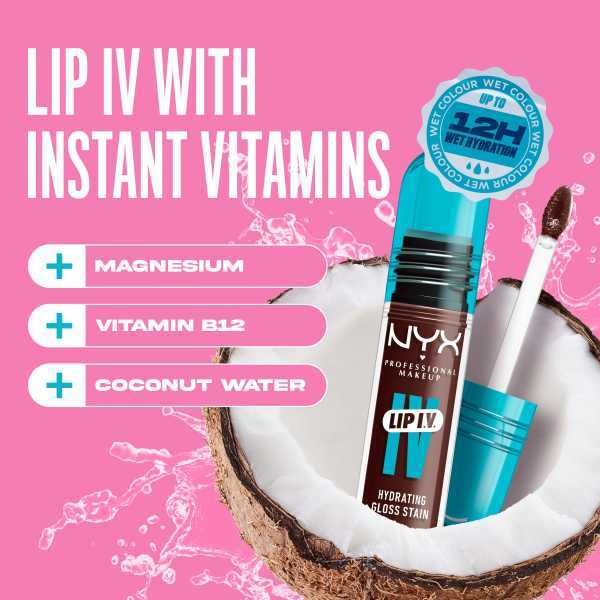 NYX Professional Makeup Lip IV Hydrating Stain Lip Gloss Mocha Me Wet