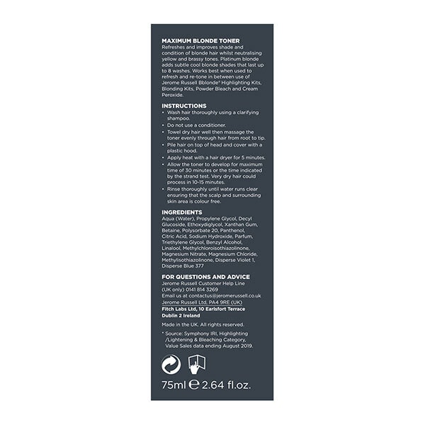 Jerome Russell Bblonde Platinum Blonde Hair Toner