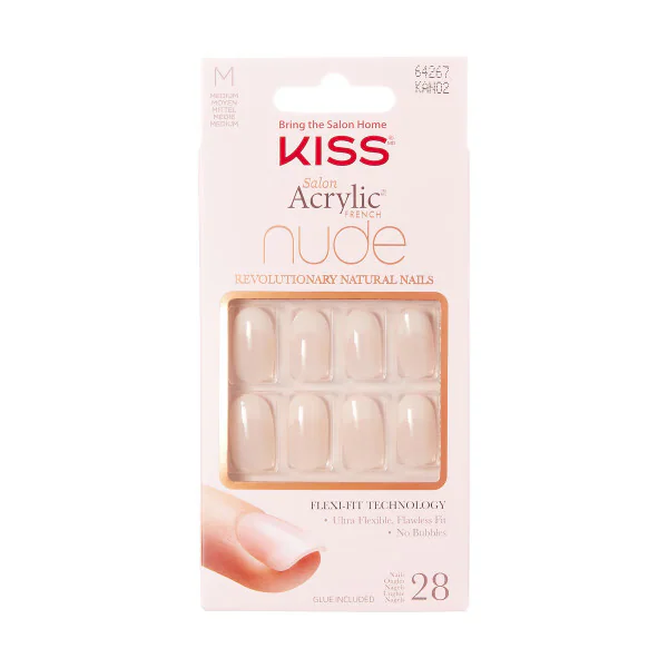 Kiss Salon Acrylic Nude Fake Nail Kit - Graceful