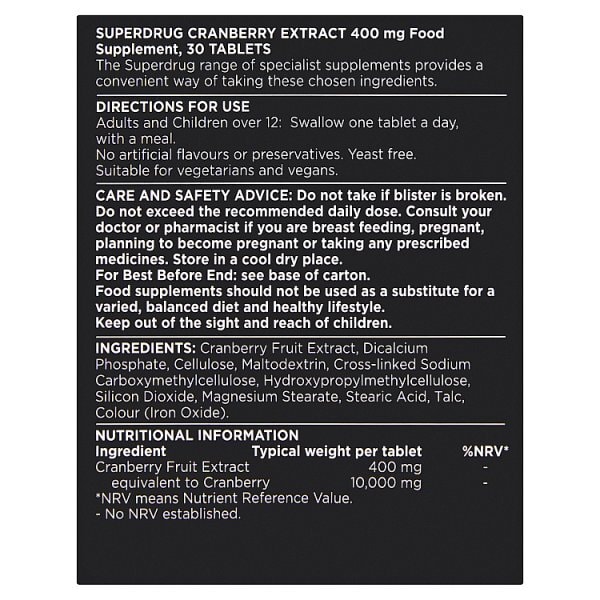 Superdrug Cranberry Extract Tablets 30s