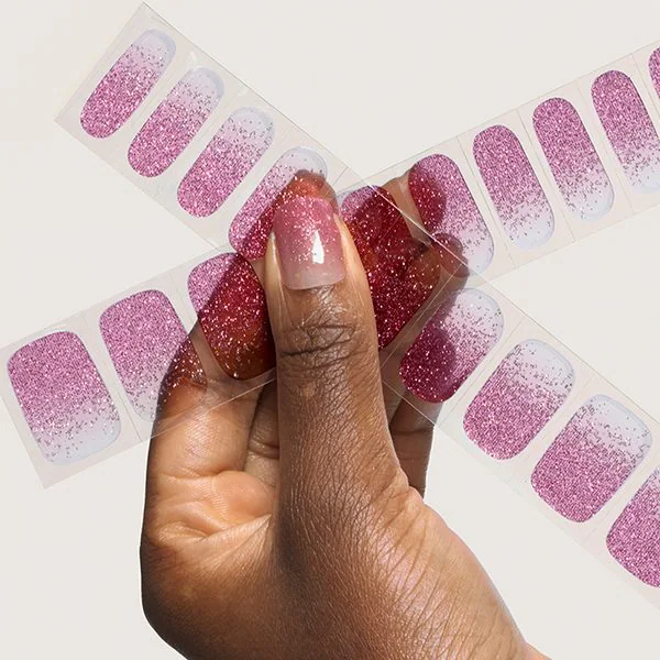 Mylee Gel Nail Wraps Pink Stardust