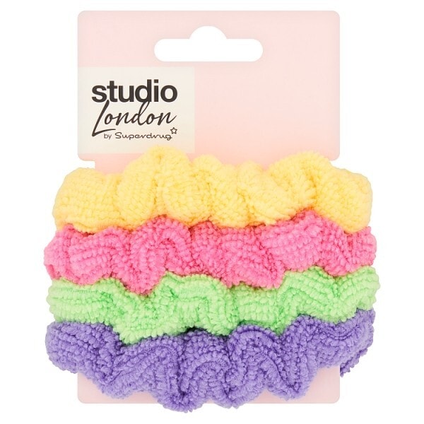 S/D STUDIO TOWEL SCRUNCHIES 4PK NEON