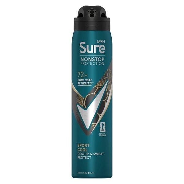 Sure Men Antiperspirant Deo Aerosol Nonstop Sport Cool 250ml