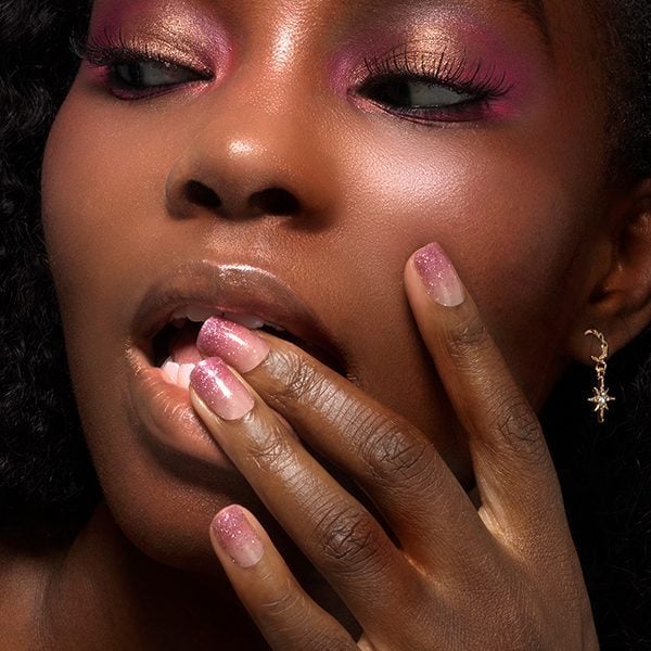 Mylee Gel Nail Wraps Pink Stardust