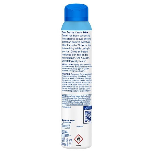 Sanex Derma Care+ Extra Control 72Hr Antiperspirant 200Ml
