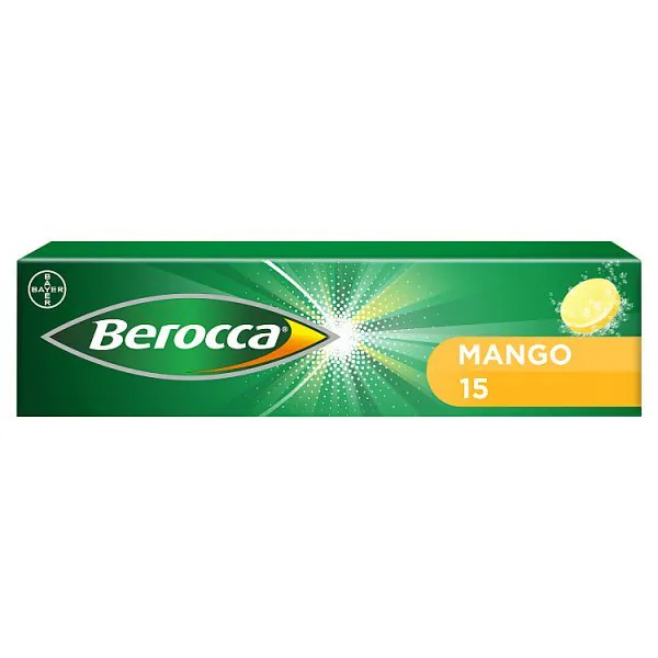 Berocca Food Supplement Mango Effervescent 15 Tablets