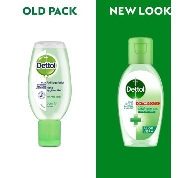 Dettol Antibacterial Hand Sanitiser Aloe Vera Gel 50ml