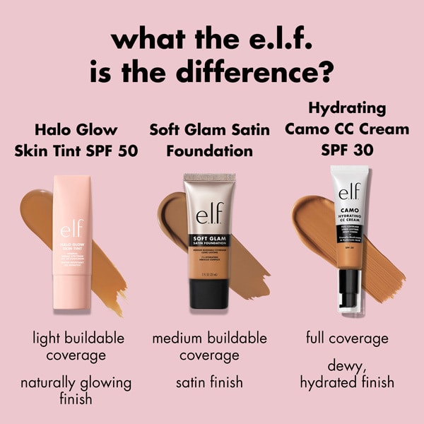 e.l.f. Halo Glow Skin Tint SPF 50 - 12 Tan Cool