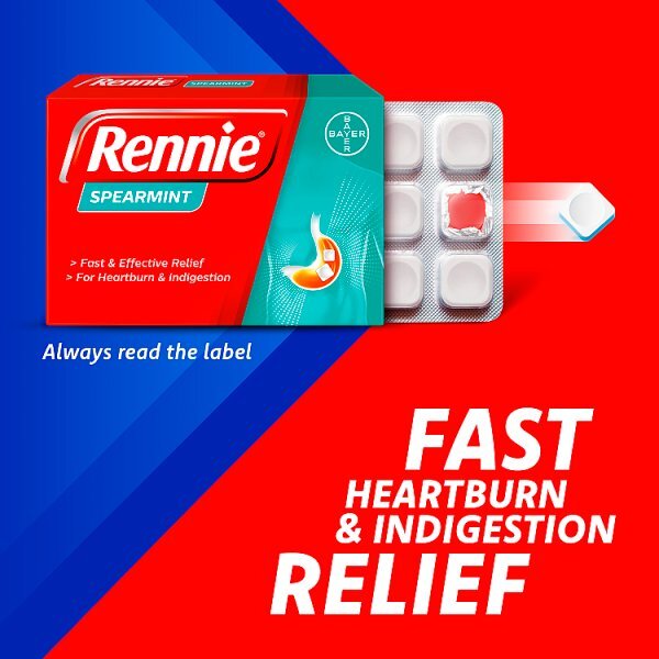 Rennie Spearmint Heartburn & Indigestion Relief 72 Tablets