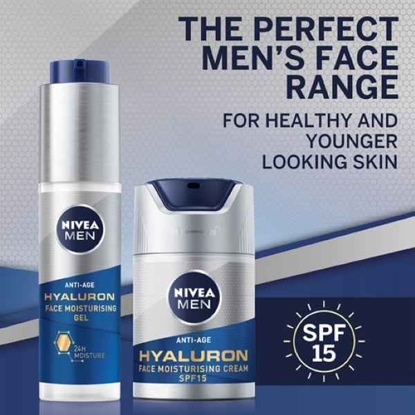 NIVEA MEN Anti-Age Face Gel Moisturiser Hyaluronic Acid 50ml