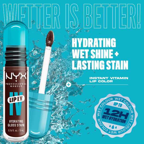 NYX Professional Makeup Lip IV Hydrating Stain Lip Gloss Mocha Me Wet