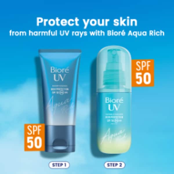 Biore Aqua UV Sunscreen SPF 50 & Biore Aqua UV Face Mist SPF 50